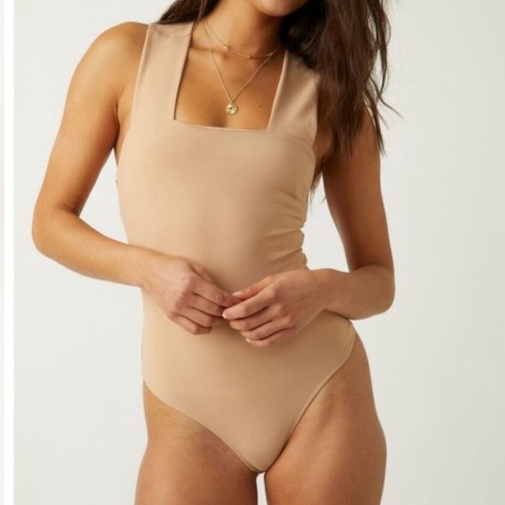 NWT Free People She’s So Sleek Bodysuit Color: Tan